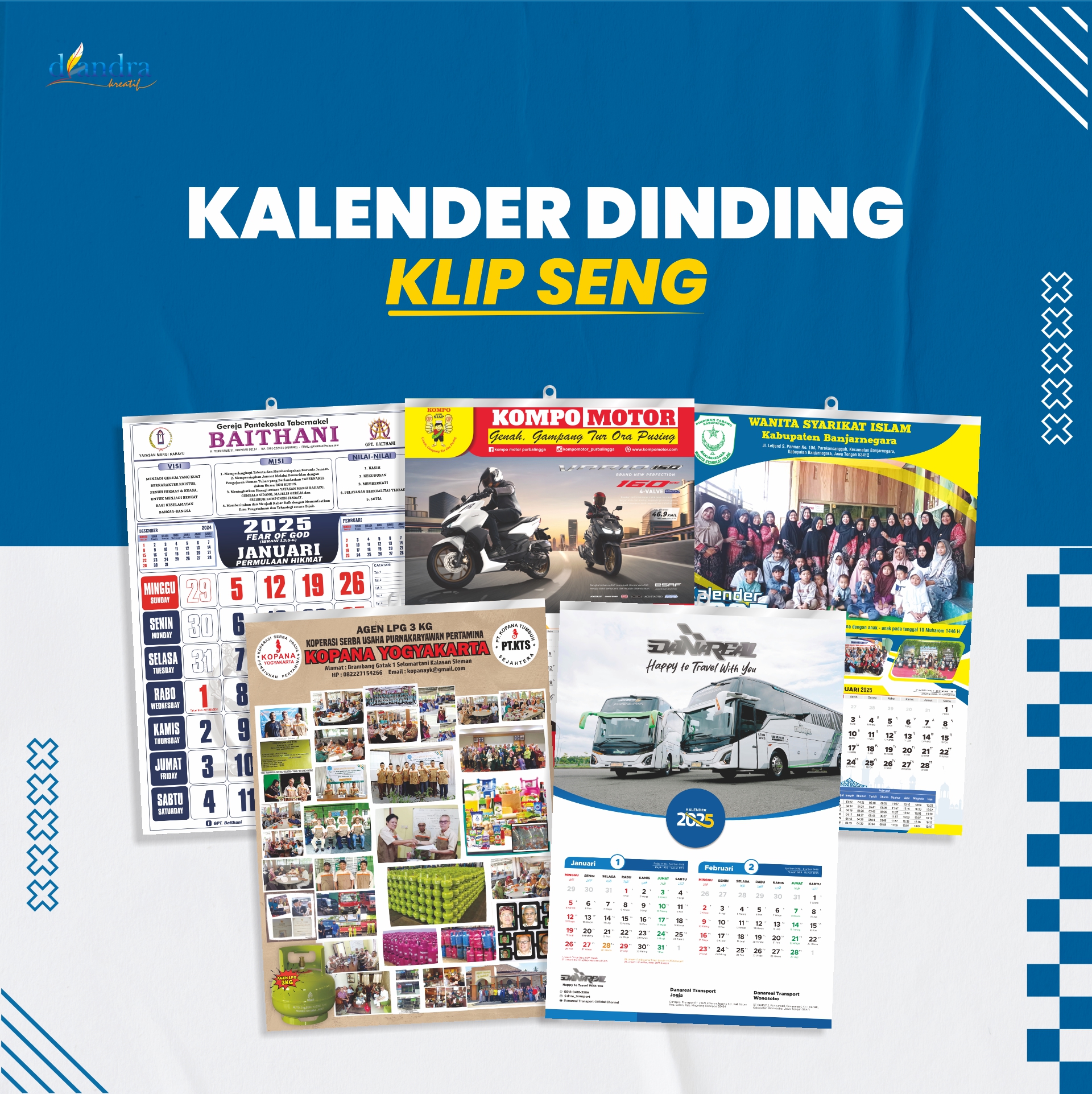 Cetak Kalender Dinding Klip Seng